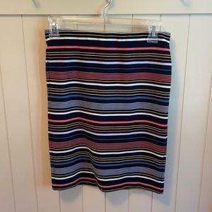 Loft multi colored striped pencil skirt